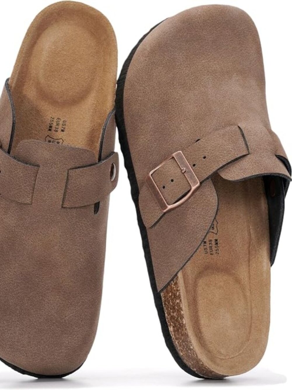 100% Genuine Leather Slip-on Footbed Clogs for Women - Fall Shoes for Women